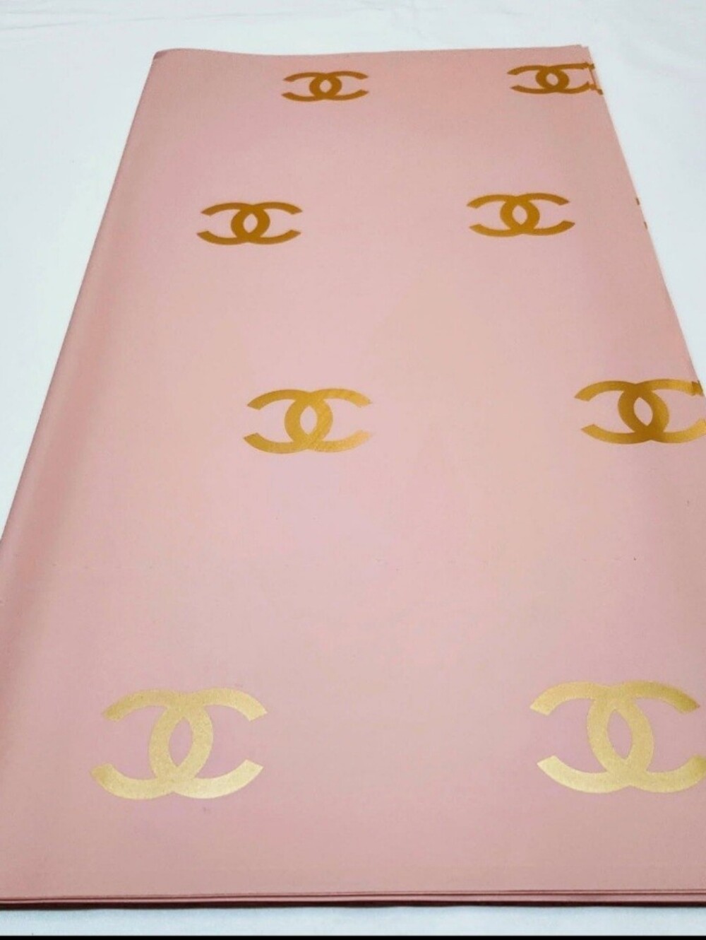 Pink & Gold Korean Floral Waterproof Wrapping Paper-10 Sheets & 5 Yds Of Ribbon